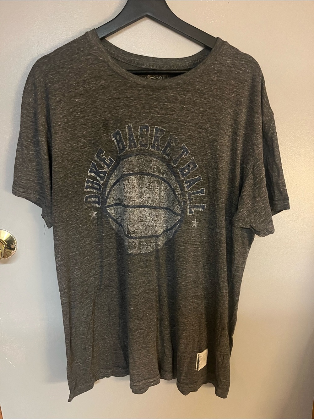 Original Retro Brand Charcoal Gray Duke Basketball Graphic Tee
